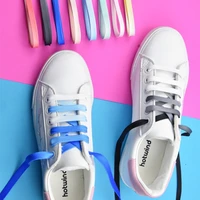 1pair colorful shoelaces flat shoe laces fashion canvas leisure candy party fabric shoelace woman and men shoe lace