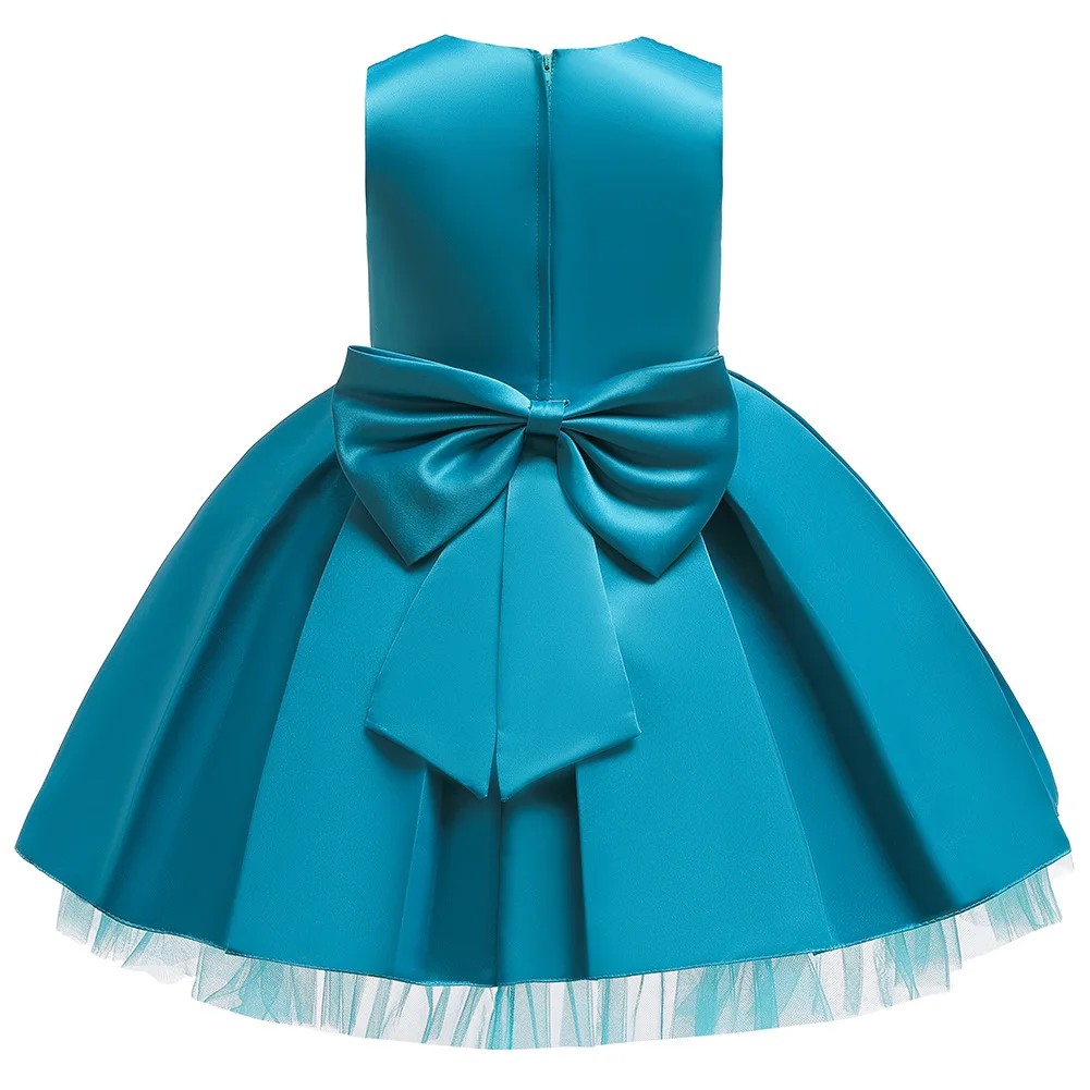 Европа и Америка детская одежда детское платье принцессы Сетчатое с аппликацией