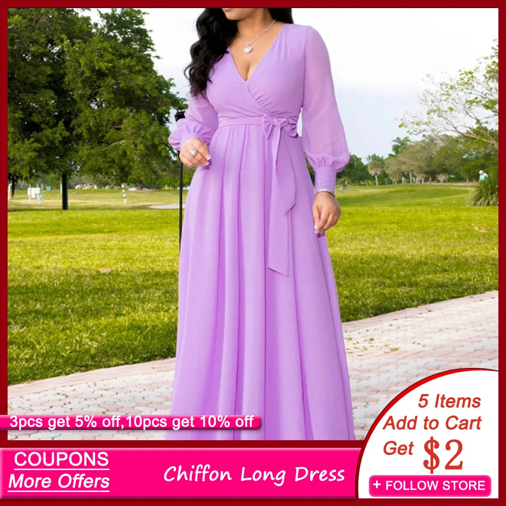 Женское шифоновое платье макси с завышенной талией на весну осень|Женские