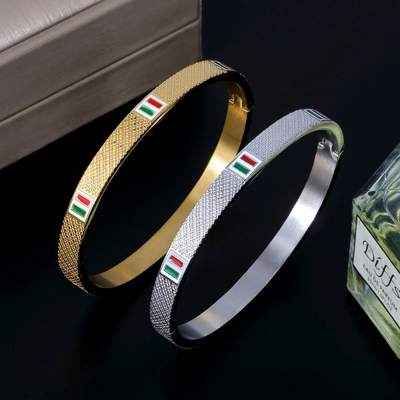 JINHUI роскошный браслет из нержавеющей стали модный простой красный зеленый