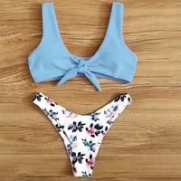 new womens bra suit bikini swimsuit solid color printing womens sexy backless hot spring beach womens swimsuit split bikini