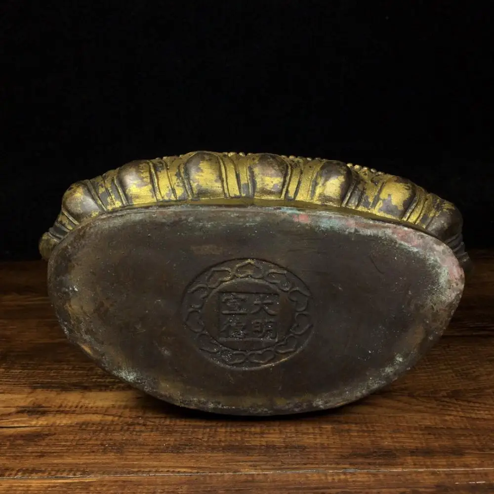 

Wedding Decoration 10" Tibet Buddhism Temple bronze Gilt gold Statue of Shakyamuni Medicine Master Buddha Medicine Buddha Statue