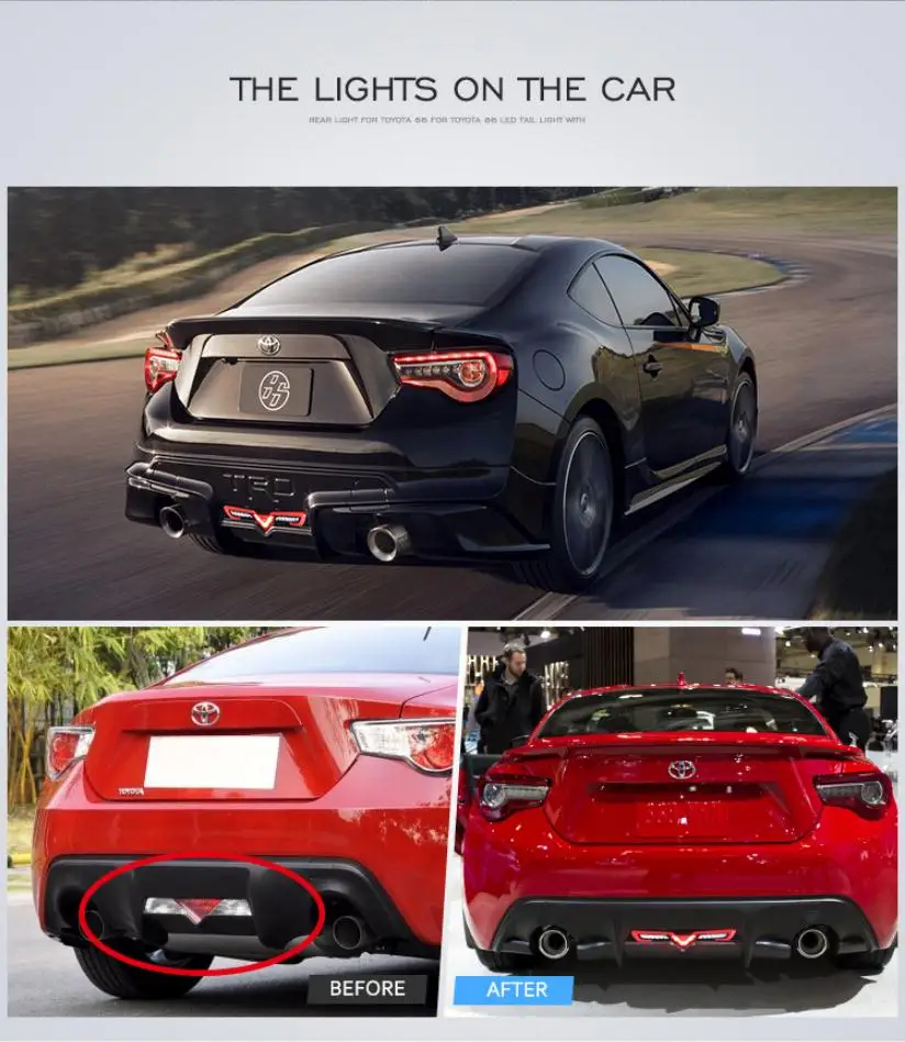 Vland завод для автомобильного бампера для Toyota 86 модифицированный светодиодный бампер лампа 2012 для BRZ бампер свет с DRL