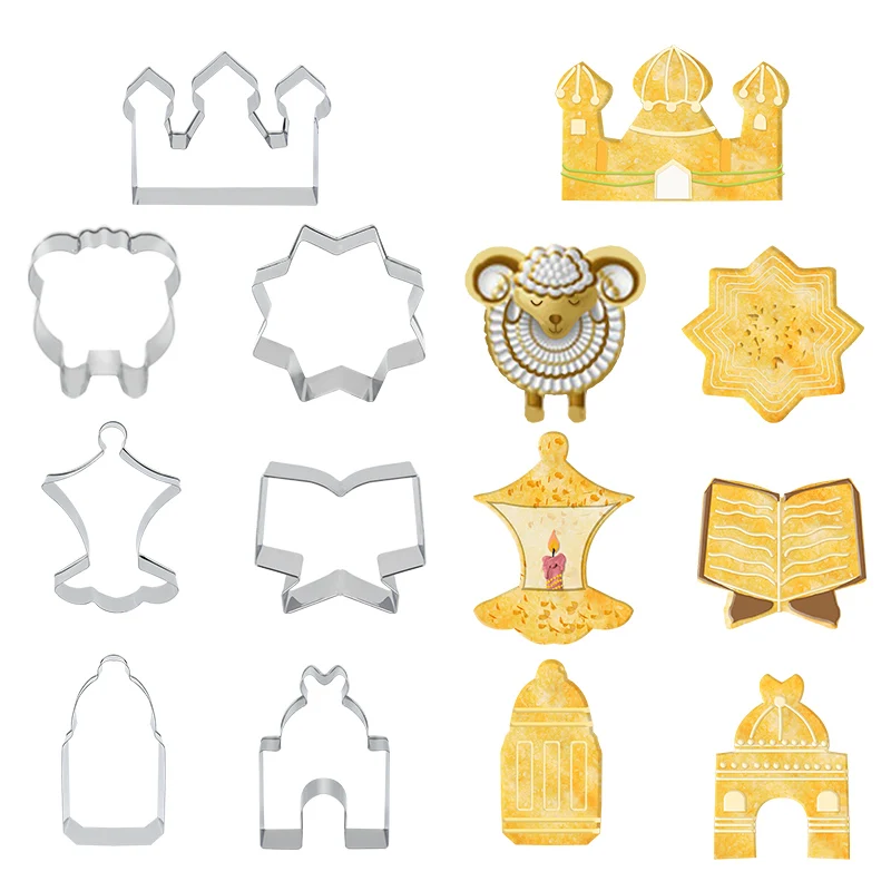 

Ramadan Kareem Cookie Cutters Set Eid Mubarak Biscuit Mold DIY Cake Baking Tools Islamic Muslim Kitchen Party Home Decorations