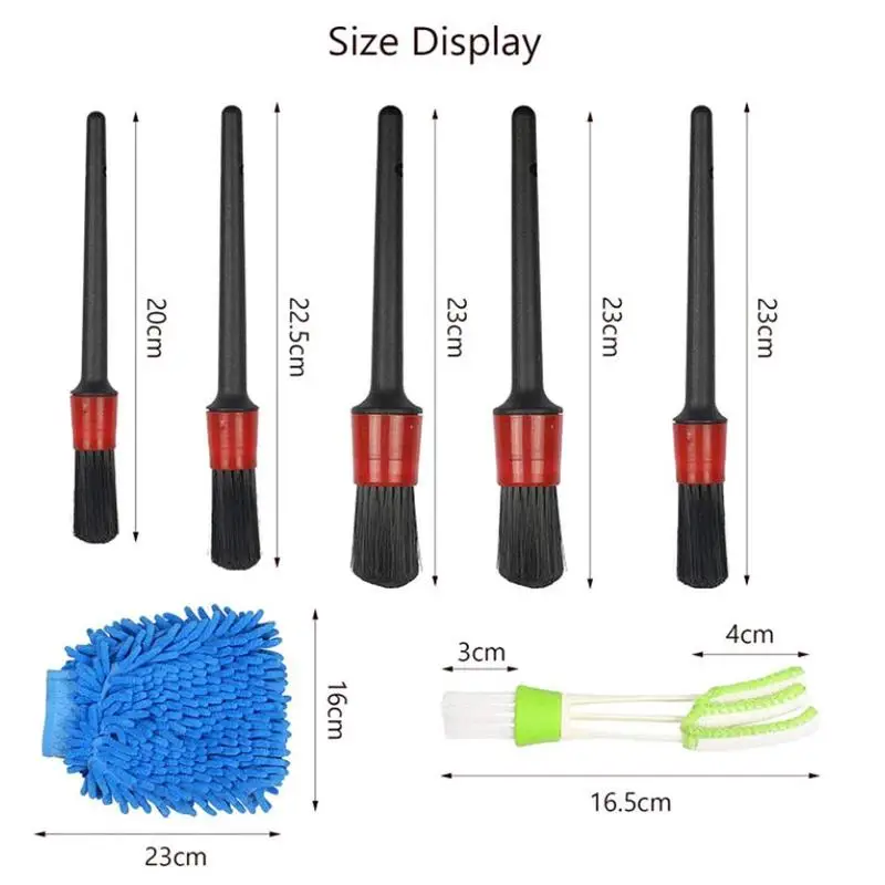 

7Pcs Car Detailing Brush Set Cleaning Kit For Wheels Auto Cleaner Wash Window Vents Tool Air Set Detail Accessories Brushes W5V0