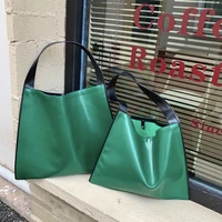 retro design womens shoulder bags new large capacity ladies simple handbags contrast color wide strap female travel tote bag