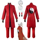 Костюм для косплея изана Курокава из аниме Токио, костюм с париком, серьги с вышивкой, тренчкот тенджику, брюки, униформа президента красного цвета тенджику