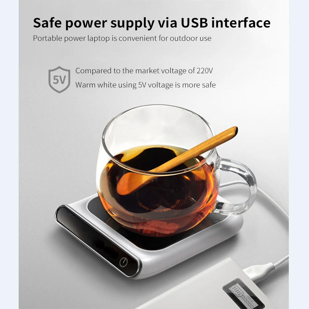 

Cup Warmer Heating Plate Constant Temperature Coaster Gravity-Induction Mug Office Desk Use Warmer Plate Coffee Warmer Plate