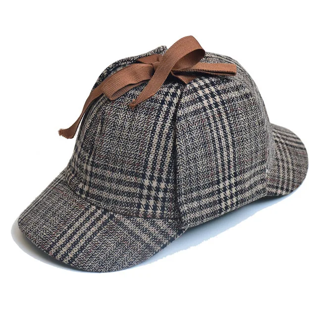 Deerstalker для Шерлока Холмса детектива Конана Холмса шляпа - Цвет: A