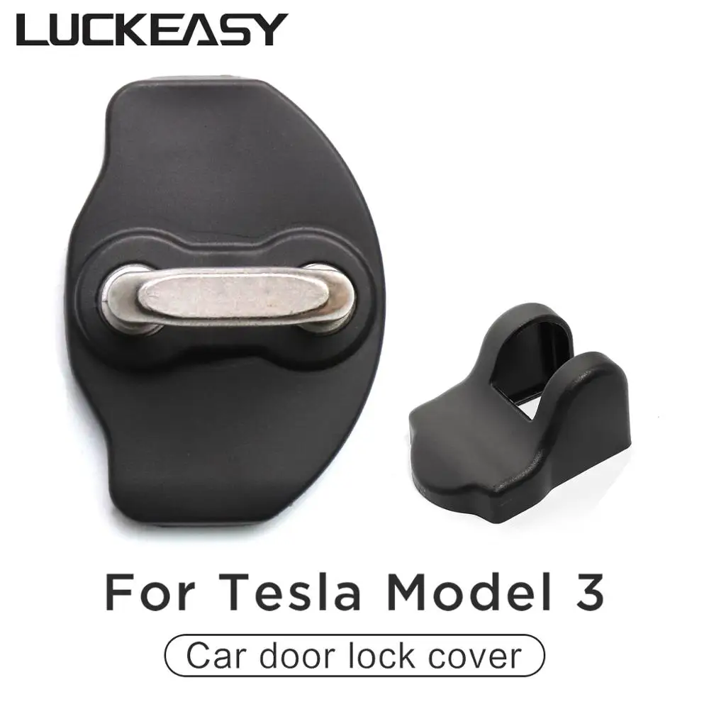 LUCKEASY крышка дверного замка автомобиля для Tesla Model 3 2017 2021 ABS Защитная 6