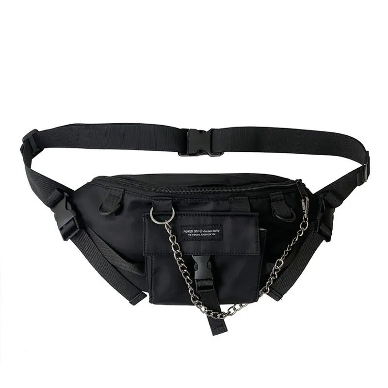 

Hip Street Trend Waist Bag Unisex Hop Chest Pouch High-Capacity Chain Phone Pouch Outdoors Crossbody Bags Men Hip Belt Pack