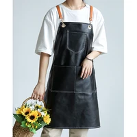 nordic style pu leather apron waterproof and oil proof work clothes restaurant barista shop hair stylist overalls home supplies