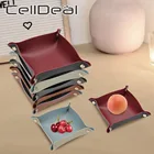 Лотки для хранения из искусственной кожи, домашние декоративные лотки для ключей, кошелька, Настольная коробка для хранения косметики, тарелка для украшений, домашний декор