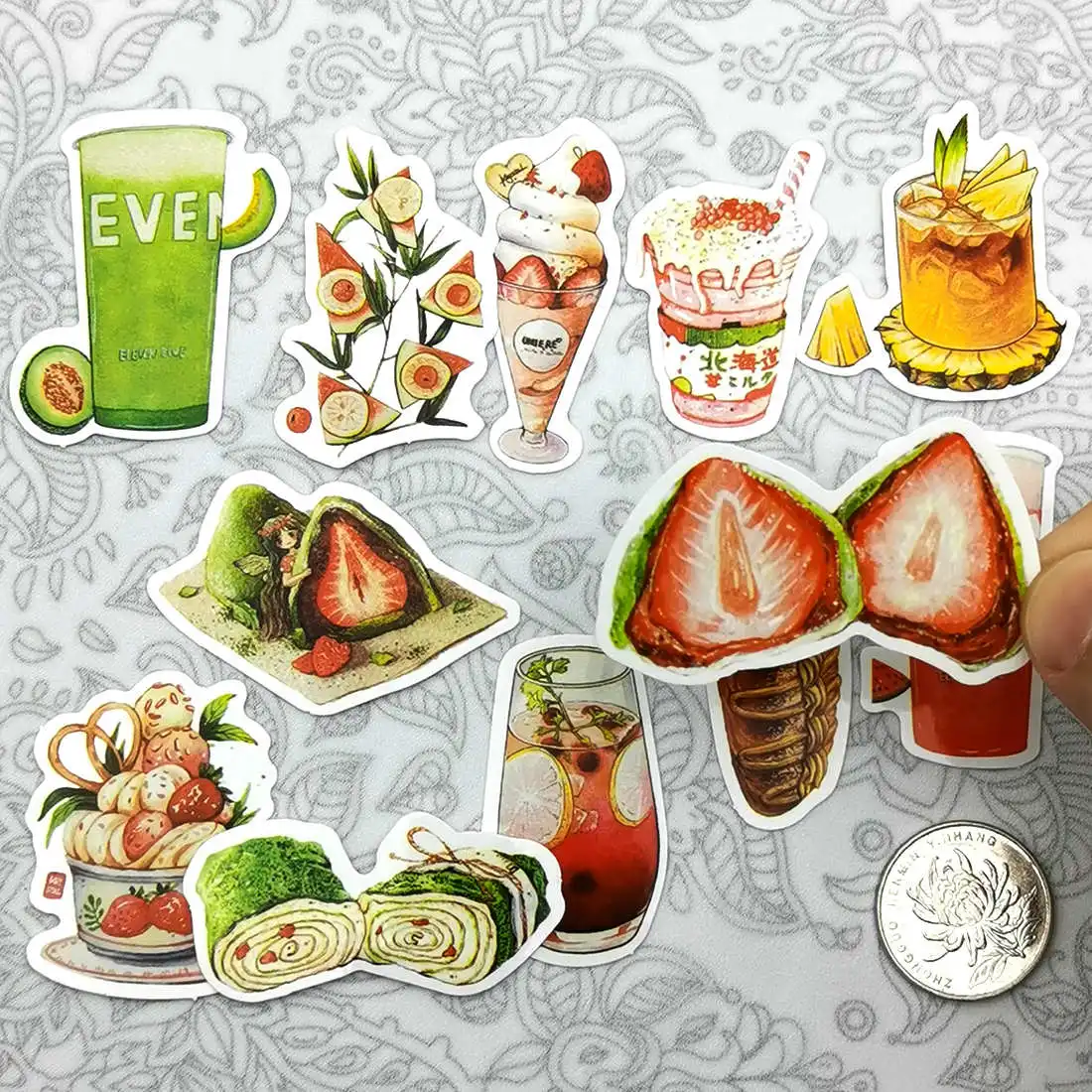 

80pcs Cute Yummy Food Dessert Cake Drink Travel Graffiti Kawaii Mini Diary Scrapbooking Phone Laptop Stickers Pack for Kids Toys