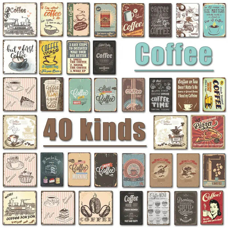 Металлические знаки для кафе табличка Ретро Декор стен паба оловянный постер