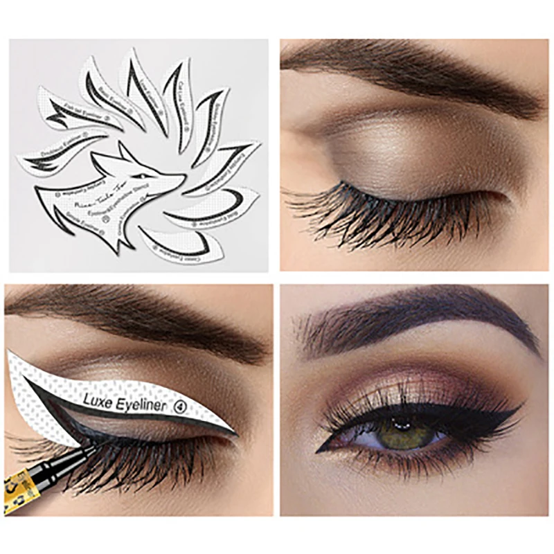 

24pcs Eyeliner Templates Card 12 Styles Non-woven Eyeliner Eye Shadow Eyeliner Makeup Tool Eye Makeup Template Sticker