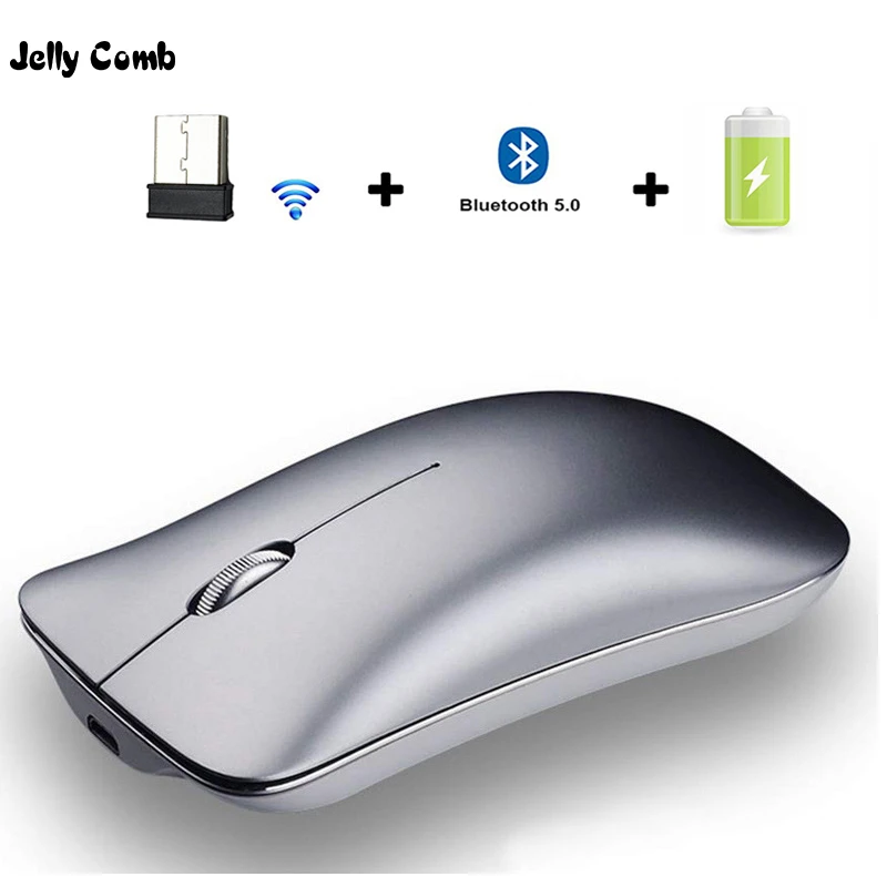 Bluetooth мышь Jelly Comb Беспроводная Бесшумная из алюминиевого сплава 5 0 + 3 ГГц|Мыши| |