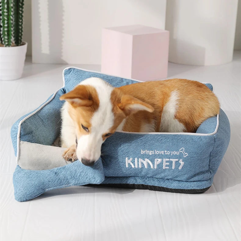

Dog Beds Warm Sleeping Cotton Puppy Bed Washable Detachable Oxford Cloth Kennel Cat Nest Bottom Waterproof Small Cat&Dog Nest