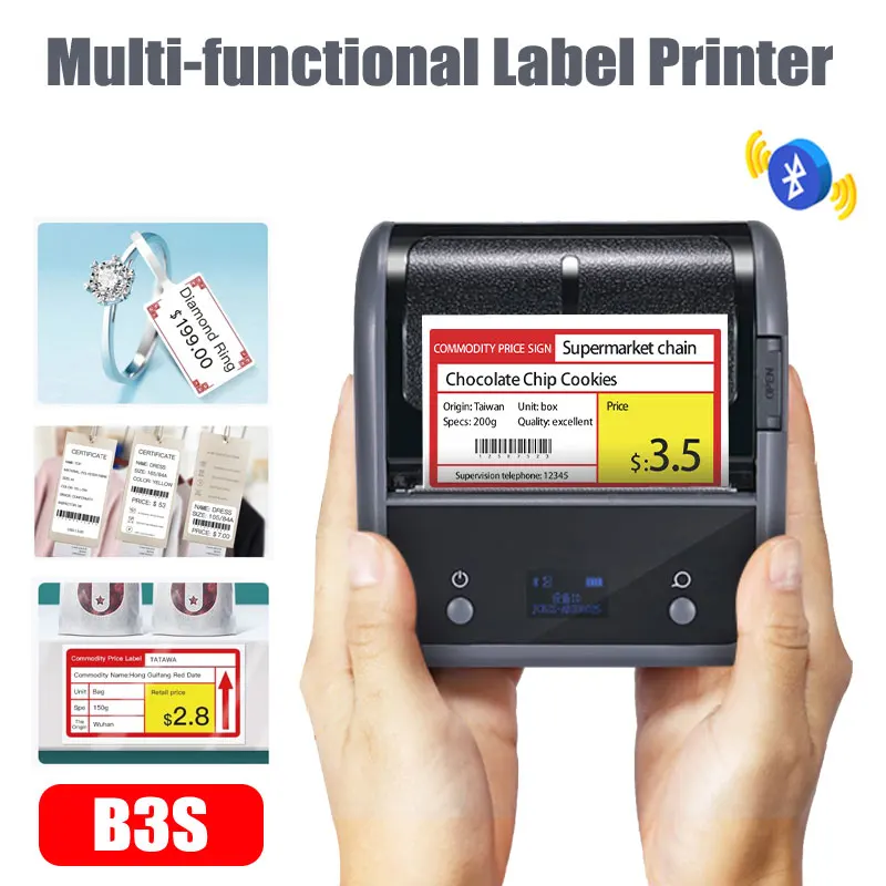 Niimbot B3S ювелирные изделия этикетка принтер круглый термо Цена тег 20 80 мм Мини