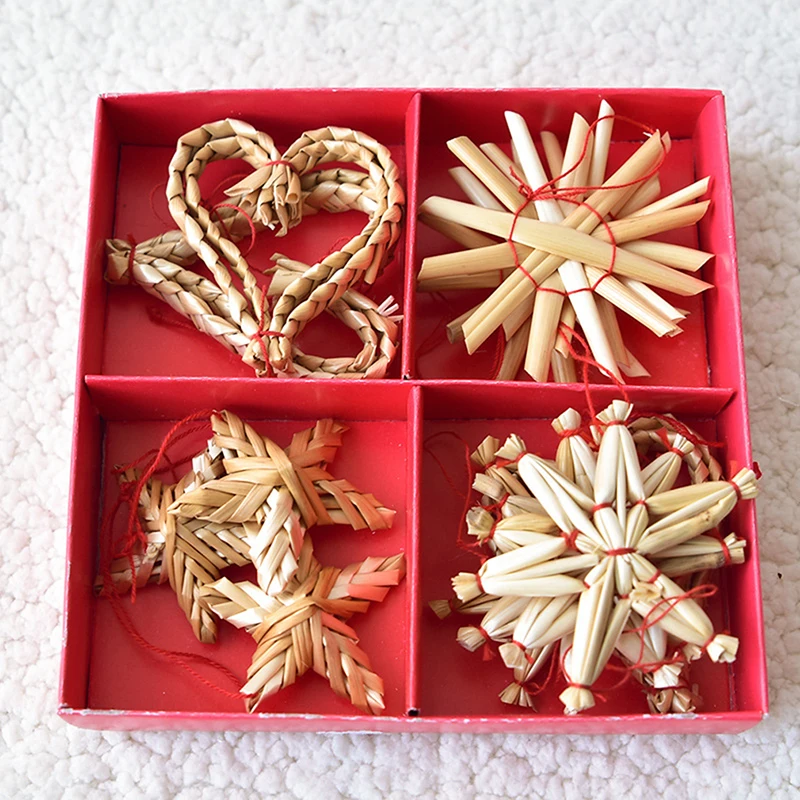 1 Набор подвесок из натуральной пшеничной соломы Рождественское украшение мини