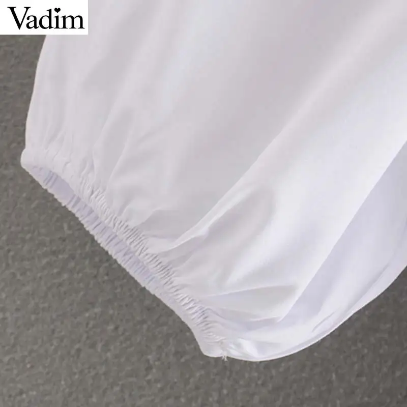 Vadim женские милые белые блузки с оборками длинным рукавом в консервативном стиле