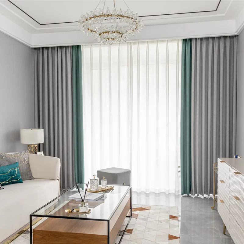 

Luxury Cloth Material Curtain Fabric Drapes Blackout Curtains Living Room Luxury Rideaux Pour Le Salon Home Decoration EA60CL