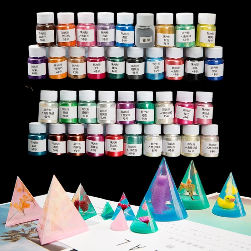 

1 Set Cosmetic Grade Pearlescent Mica Powder Epoxy Resin Dye Pearl Pigment DIY