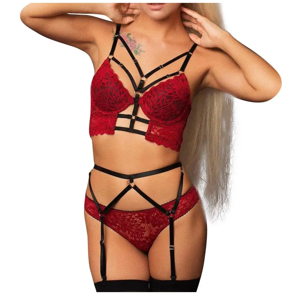 Женский комплект нижнего белья кружевной бюстгальтер с цветочным принтом и