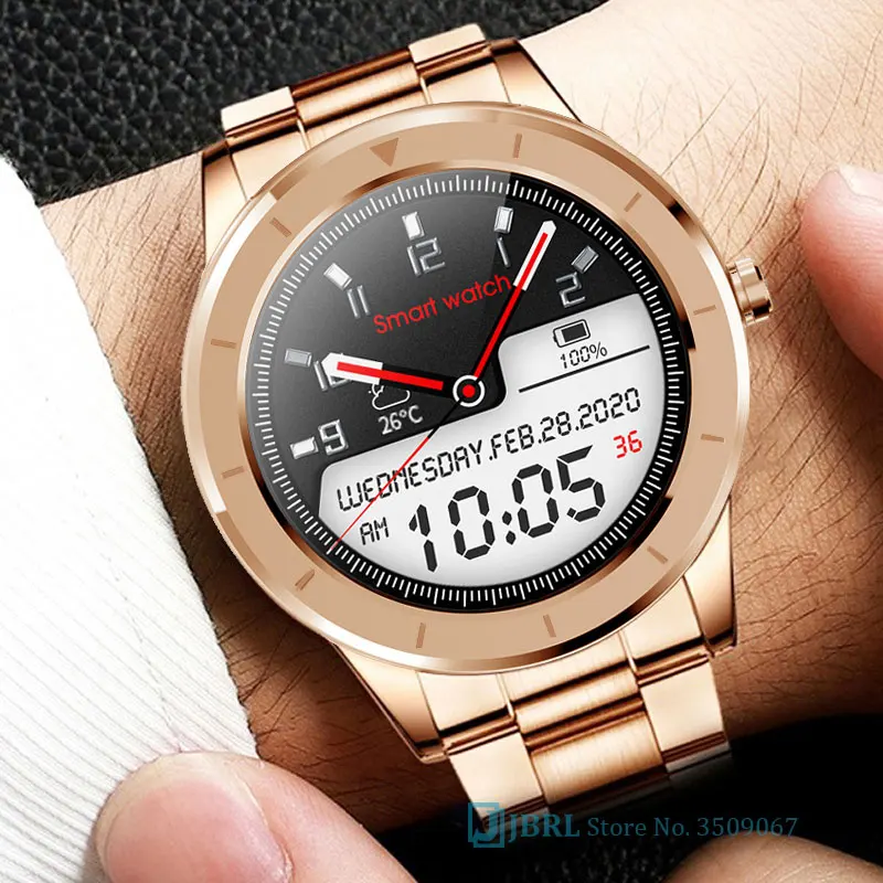 Мужские умные часы цвета розового золота мужские электронные для Android IOS фитнес