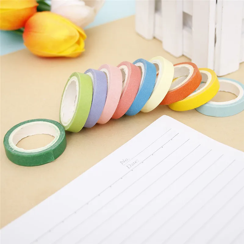 10 рулонов/набор декоративная лента для скрапбукинга|adhesive tape scrapbooking|diy washitape scrapbook |