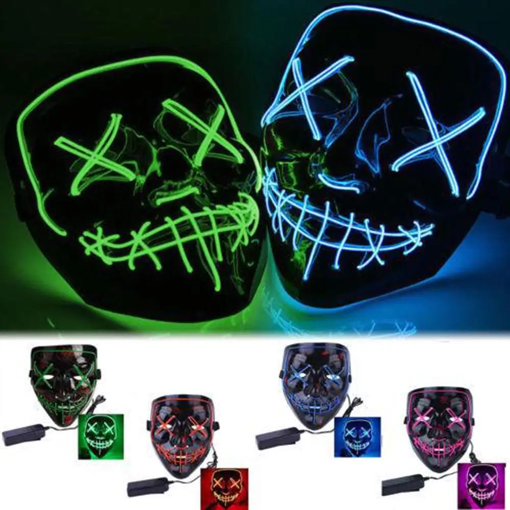 Клубы светильник вверх &quotстежков&quot светодиодный Маска для костюма на Хэллоуин