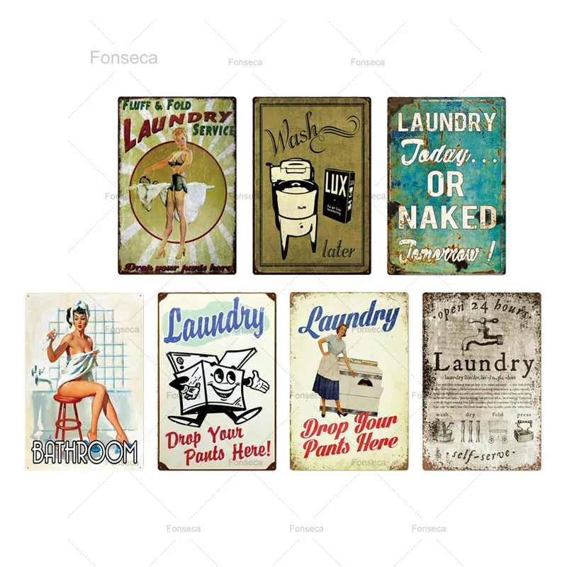 Жестяной знак для стирки металлический винтажный Ретро Настенный декор