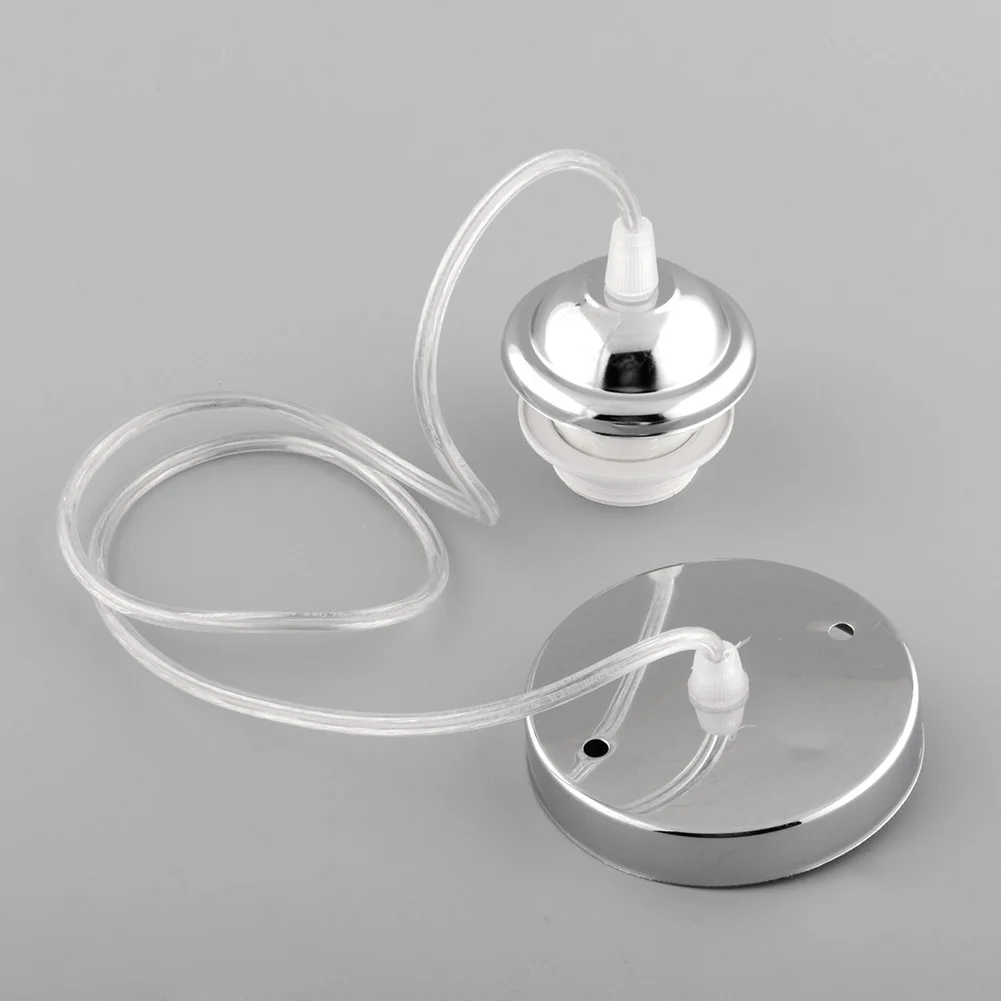 

Chrome Ceiling Rose Pendant E27 Home Office Lamp Holder Durable Socket