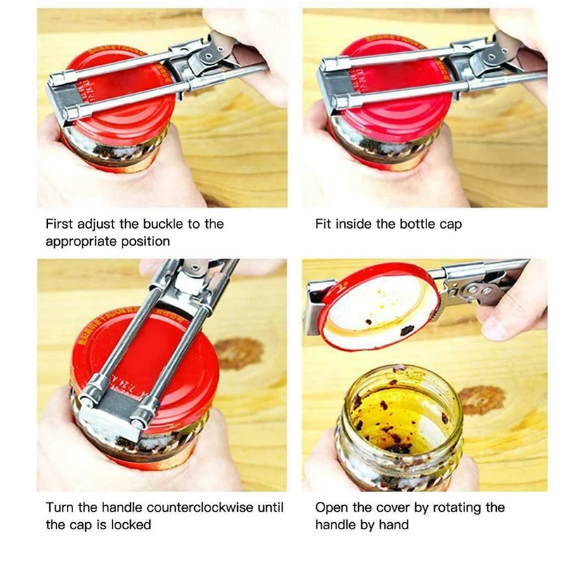 

Adjustable Stainless Steel Jar Opener Manual Jar Bottle Opener, Good to Grip Glass Jar Bottle Opener, Lids Remover