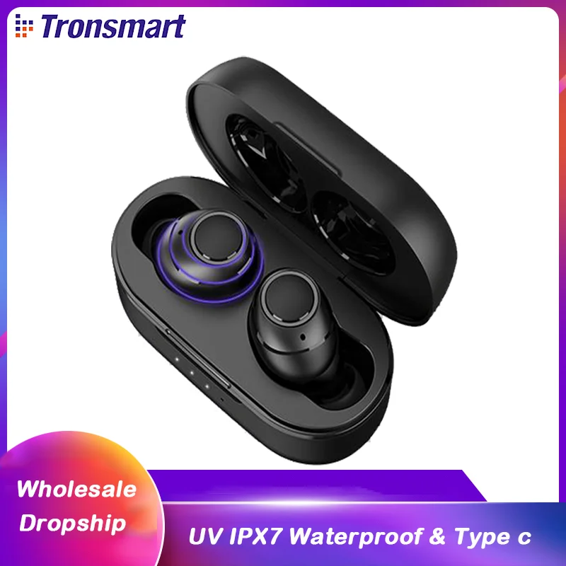 Беспроводные наушники Tronsmart Onyx Free Bluetooth Тип c Aptx UV IPX7 | Электроника