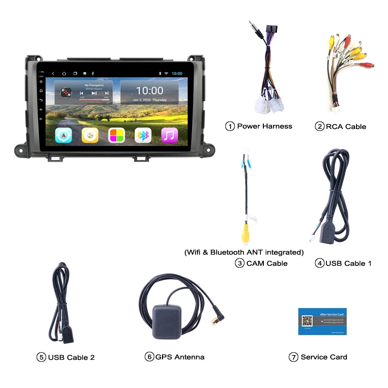 

2G RAM 9 inch Android 10 Full Touch car navigation and entertainment system for Toyota Sienna 2010-2014