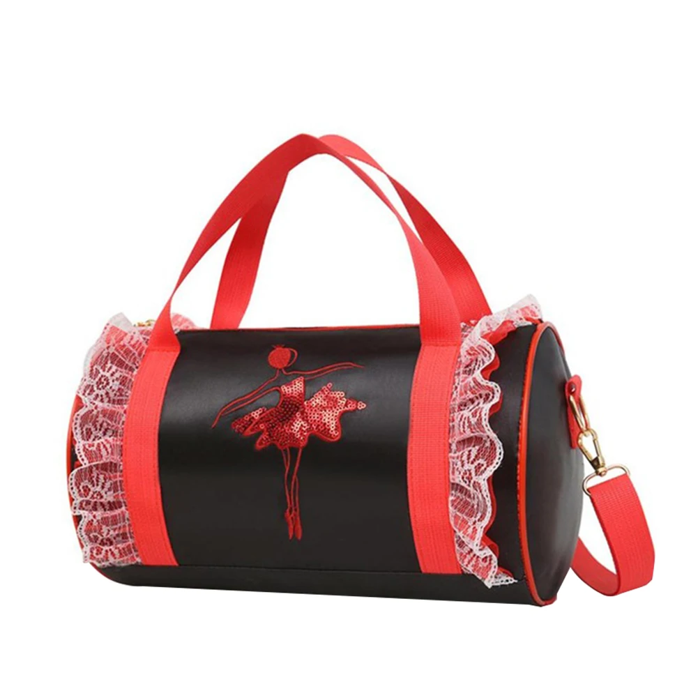 

Sequins Girls Ballet Dance Bag Handbag Crossbody Tiered Ruffled Gymnastic Zipper Closure Embroidered Students Kids Adjustable