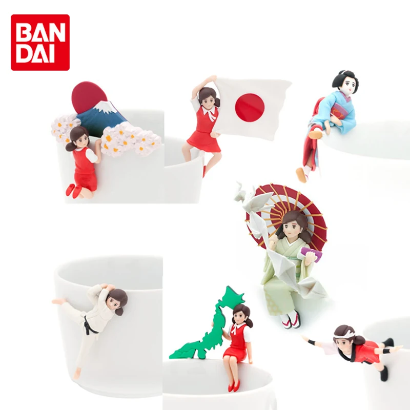 Bandai настоящие игрушки гасяпон Милая чашка обод мисс юанзи кимоно украшения кавайные аниме экшн-Фигурки Коллекционная модель игрушки гатча