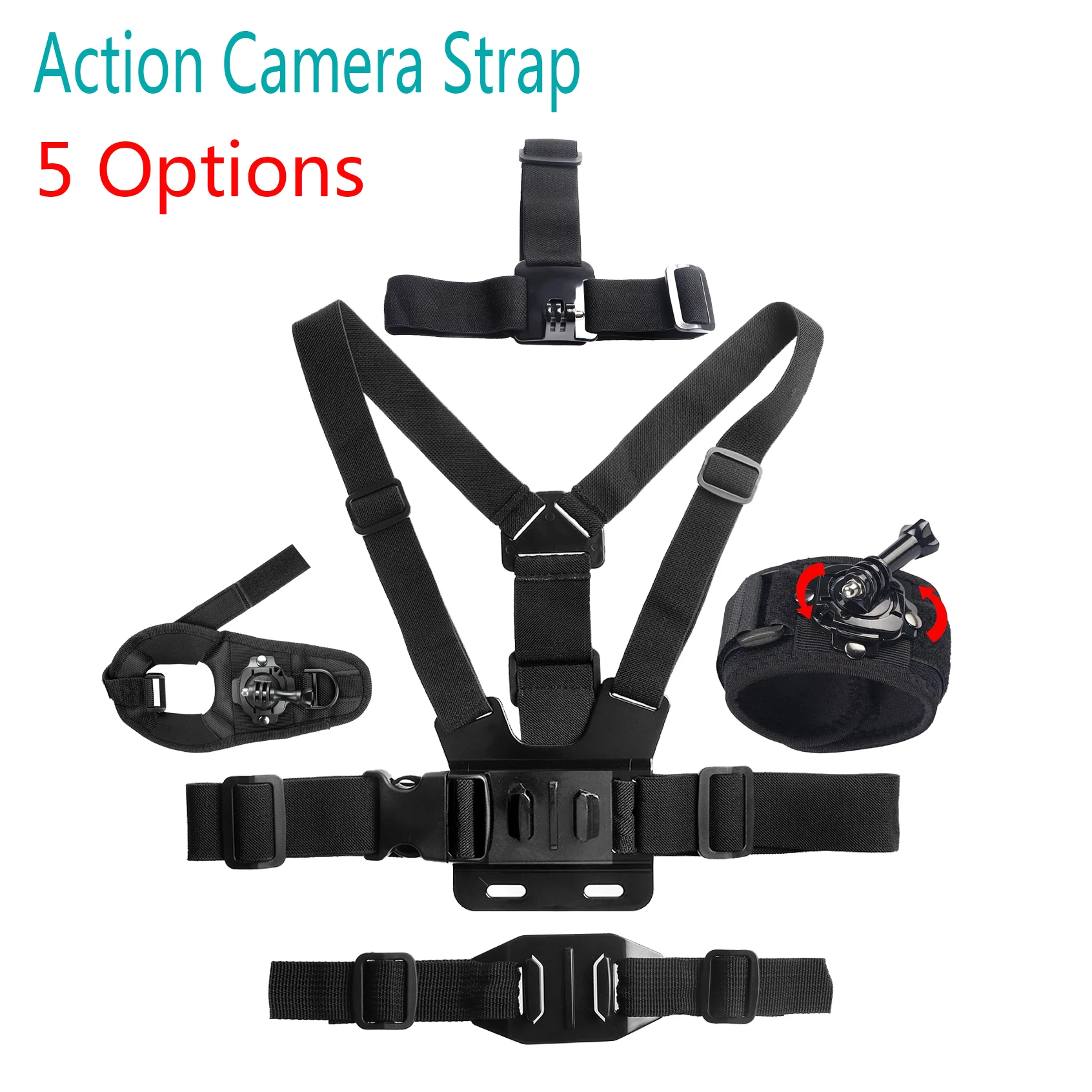 Набор аксессуаров для Gopro Hero 8 нагрудный ремень повязка на голову запястье