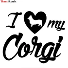 Тройная Деталь #15x12,5 см I Love My Corgi Dog Window Wall PVC FTZ-191 Decal