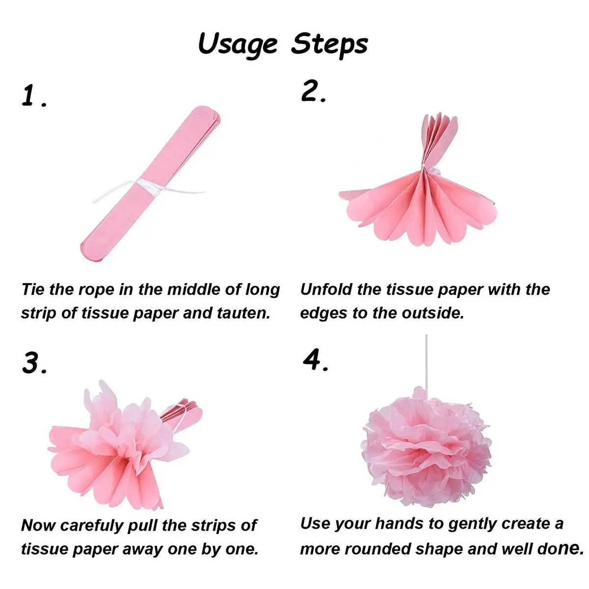 

3pcsx10" 6pcsx8" Tissue Paper Flower Balls Wedding Party Tissue Paper Wedding Party Decoration Craft Flower