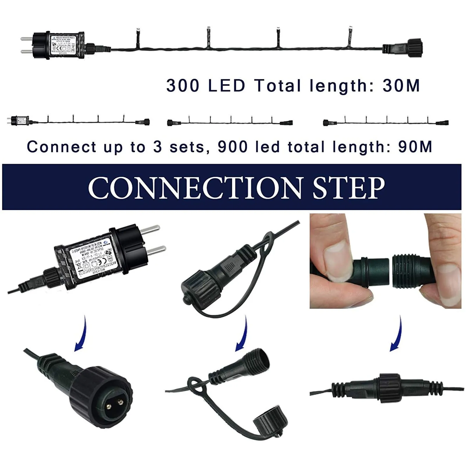 

24V Outdoor 105FT 300 LEDs Waterproof Zonne Energie Batteries Home Decoration Parties Weddings Luces Decorativas Navidad