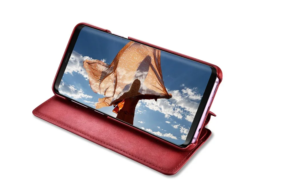 Icarer бренд для samsung S9 plus Чехол Съемный из натуральной кожи Чехлы-бумажники с застежкой, слот для карт, чехол-книжка и подставка