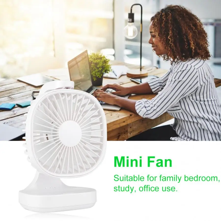 

Desktop Electric Fan USB Rechargeable Mini Mute Cooling Fan for Home Office Bedroom