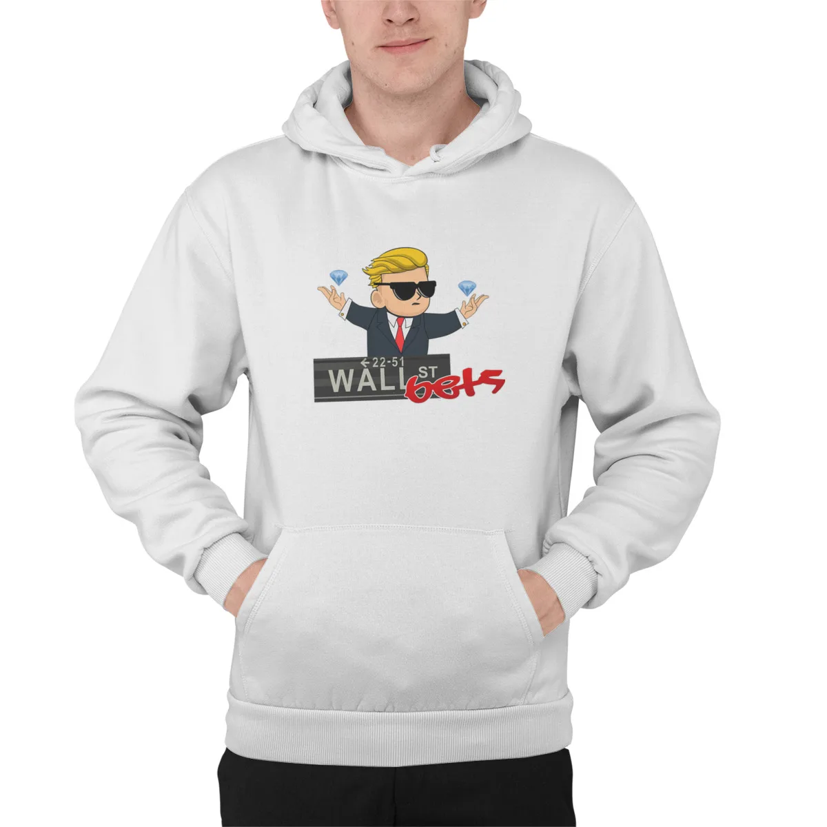 

Men's Hoodie Wallstreetbets Kid Diamond HandsPrint Hip-Hop Pullover hooded Sweatshirts Men Clothing 42499