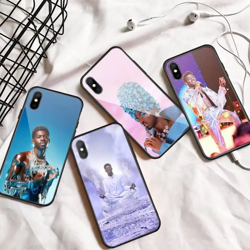 

Lil Nas X American rapper Phone Case Tempered glass For iphone 5C 6 6S 7 8 plus X XS XR 11 PRO MAX