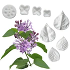 Силиконовые Формочки с хризантемами и серебряными листьями, формы для сахара для украшения тортов, шоколада, инструмент для выпечки тортов, форма для мастики