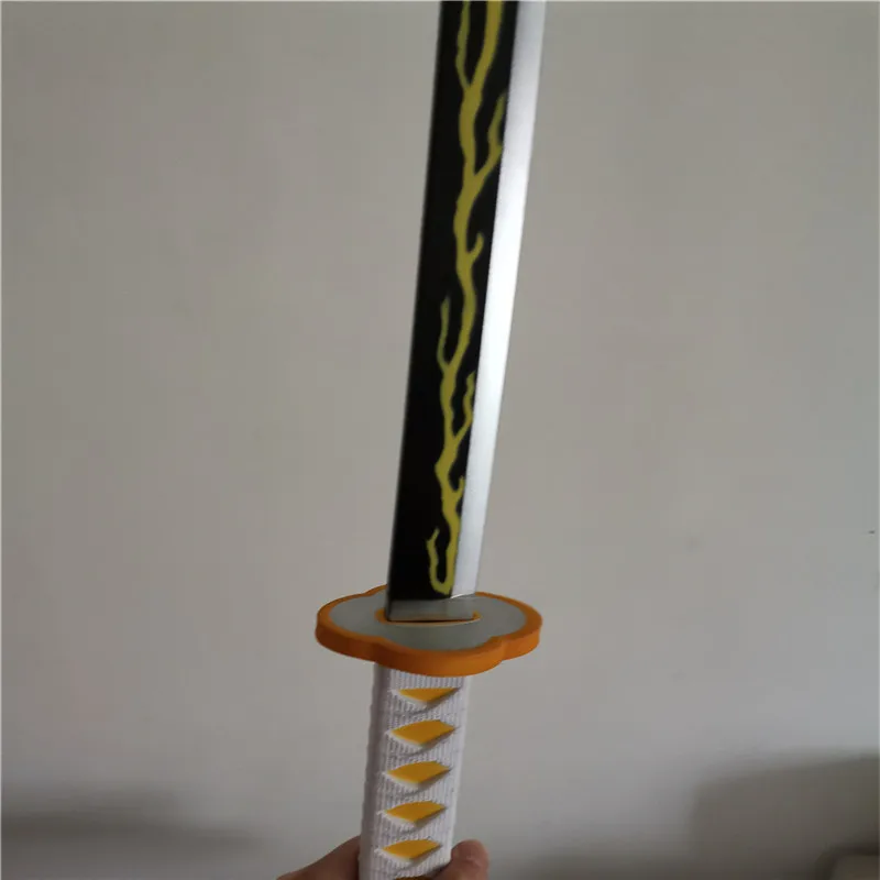 Espada Kimetsu no Yaiba de 104cm, Katana, Demon Slayer, Agatsuma, Zenitsu, Cosplay, satom, Tanjiro, Anime, cuchillo Ninja, utillaje de arma de PU, novedad-2
