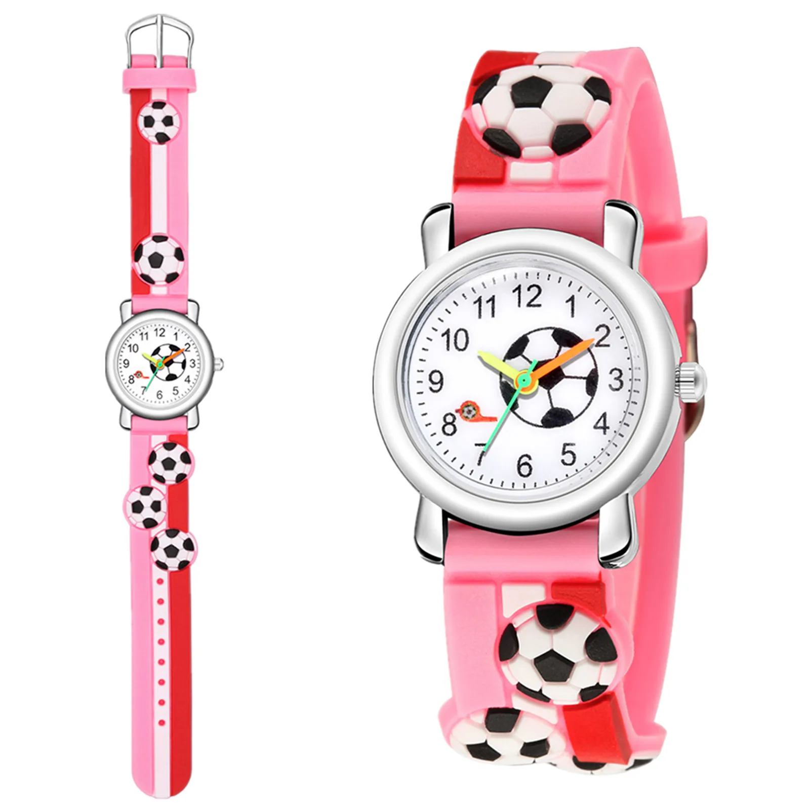 

3D Children's Watch Relief Fashion football game fan Sports Boys Girls Football Pattern Quartz Watch Gift Silicone strap New
