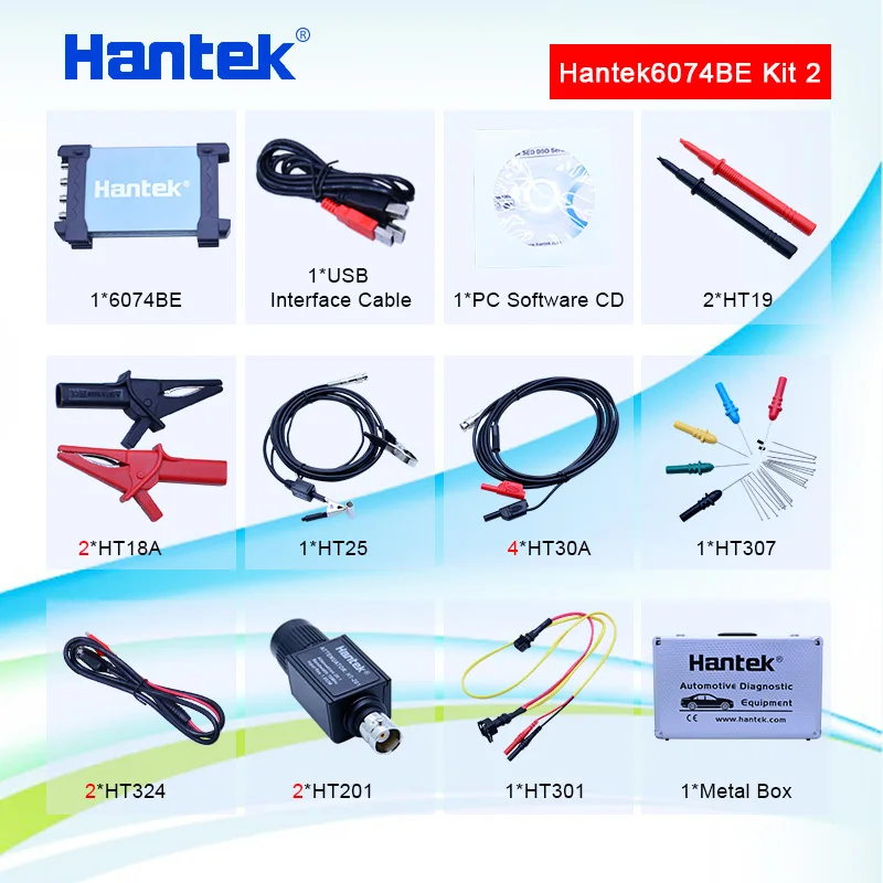 Hantek 6074BE (серия II) 4 канальный 70 МГц стандарт оснащенный более 80 типов функций